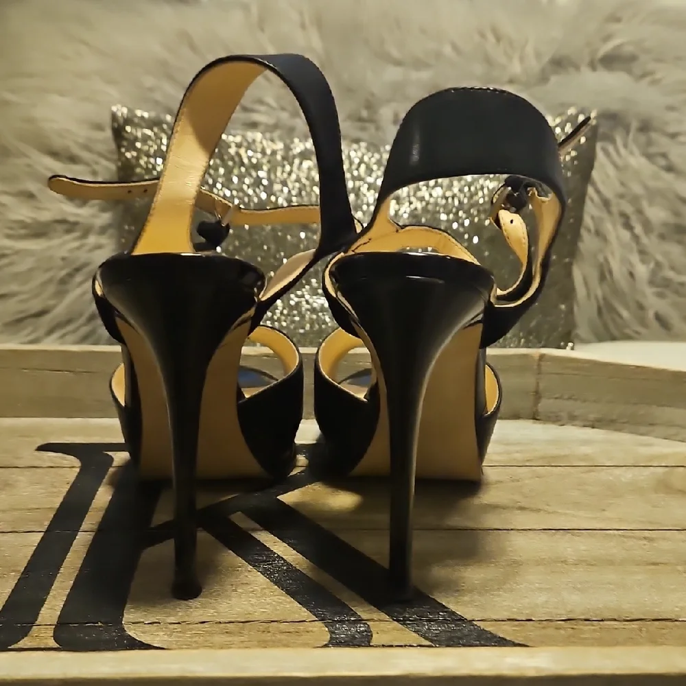 Nine West Black Peep Toe Heels - Picture 5 of 7